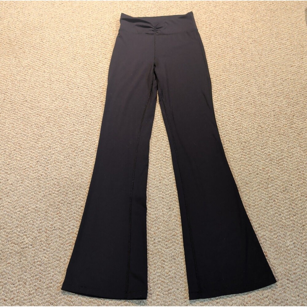 Aeropostale Air Soft High Rise Cinch Flare Leggings Womens Small Black Yoga Pant